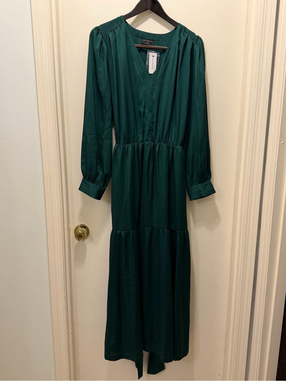 Lane Bryant Long Sleeve Dark Green Maxi Dress